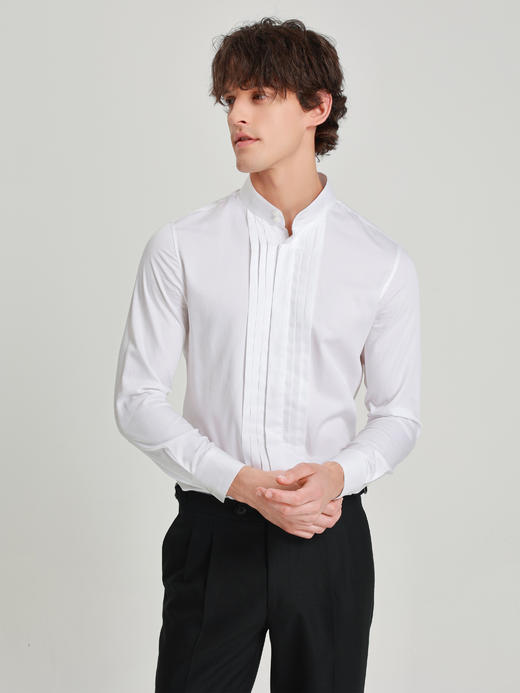 callisto白色新绅格调塔克衬衫 商品图3