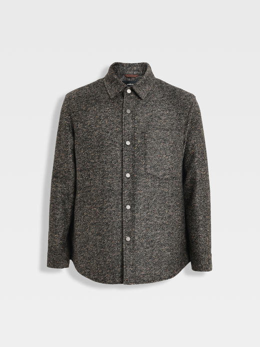 callisto雪茄棕衬衫款粗花呢外套 商品图0