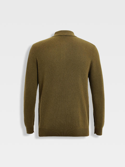 callisto橄榄绿羊毛羊绒混纺毛衣 商品图1