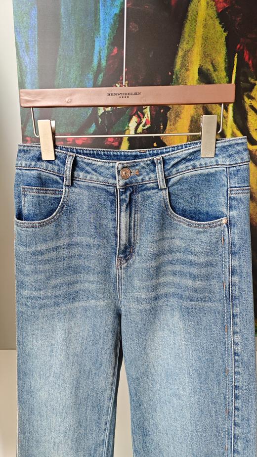 SZ3L10_蓝采和色_牛仔裤_秋季_高腰直筒微喇九分裤复古做旧_高级女装_BERNIEELEN 伯妮斯茵 商品图2