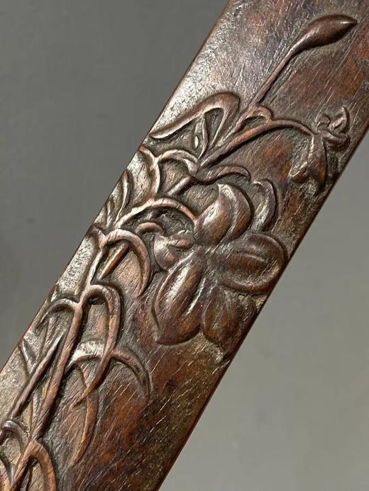 黄花梨雕花卉纹文房臂搁，顺丰包邮 商品图9