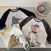 2025秋冬韩版儿童纯棉卡通撞色长袖T恤男女宝宝拼色插肩袖打底衫 商品缩略图2