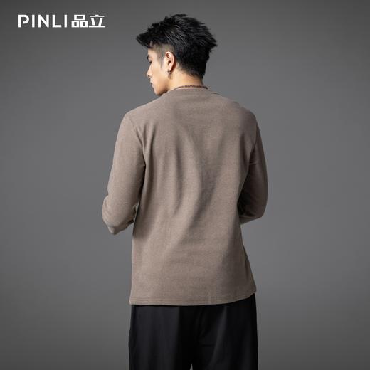 PINLI品立2025秋季新款修身圆领纯色长袖打底T恤内衣上衣潮牌男士GD253111083 商品图4