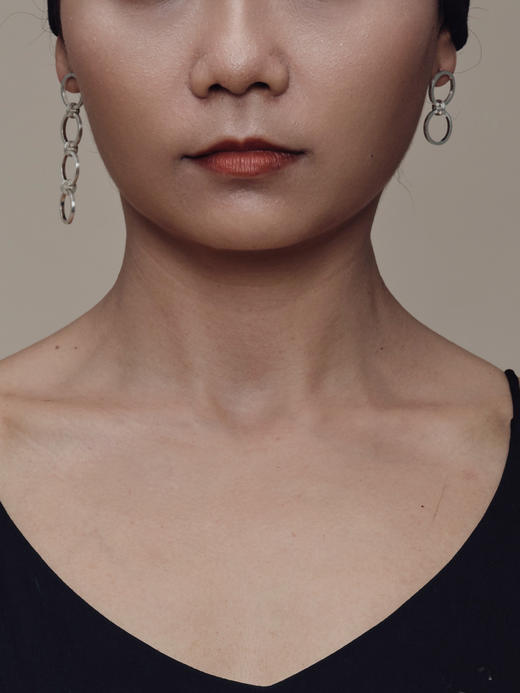 SSCE｜222SAB2E109F Earrings黑洞不对称耳环15x60mm 15x30mm【BLACK HOLE】 商品图1