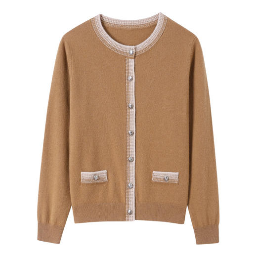 fgtt1822100%纯羊毛开衫女小香风毛衣外套春秋高级感气质名媛短款针织上衣 商品图4