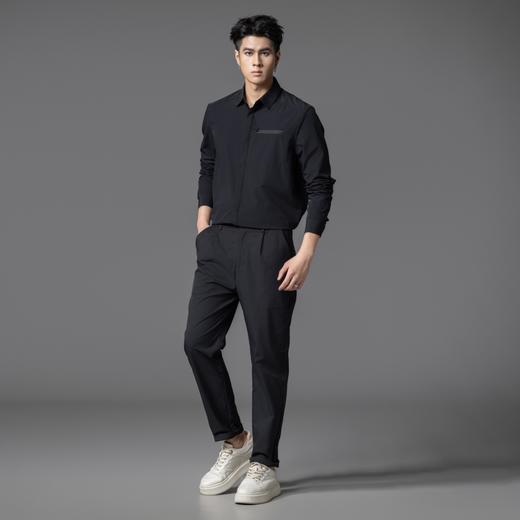 PINLI品立2025秋季新款商务百搭打底长袖衬衫潮牌宽松弹力衬衣男GD253113065 商品图1