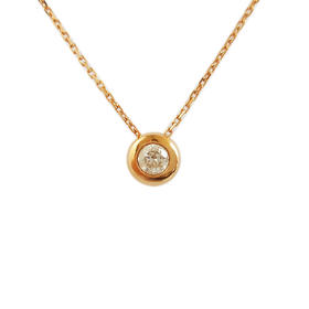 【天然正品】周大福AU750玫瑰金时尚经典款0.205克拉钻石吊坠项链女士240825NJS09现售价：2880