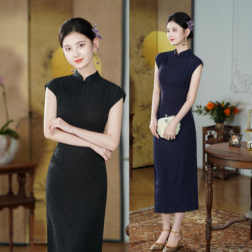 GX时尚改良新中式长款连袖旗袍2025初秋新款年轻女士日常旗袍 商品图0