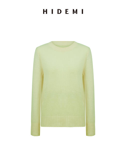 HIDEMI 进口stoll26支精纺纱织山羊绒圆领长袖极简针织毛衣 商品图11