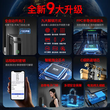 英典R6智能门锁指纹锁全自动智能锁家用防盗门电子锁入户门密码锁 商品图4