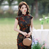 SC20668柿柿如意黑色无袖国风中式长款改良旗袍2025新款女复古民国老上海 商品缩略图4