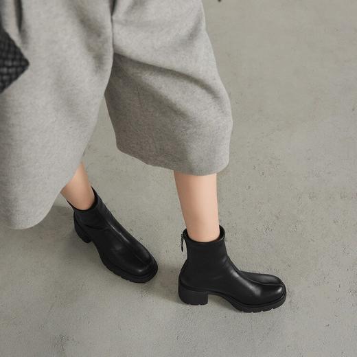 【预售5天】超轻软底爆款棕色马丁靴秋冬新款厚底增高瘦瘦弹力切尔西短靴WC&M3532 商品图3