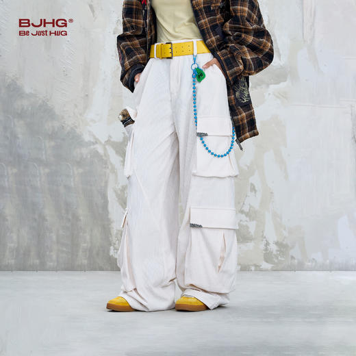 BJHG不计后果灯芯绒休闲裤子男款秋季潮牌美式工装设计感直筒裤女 商品图1