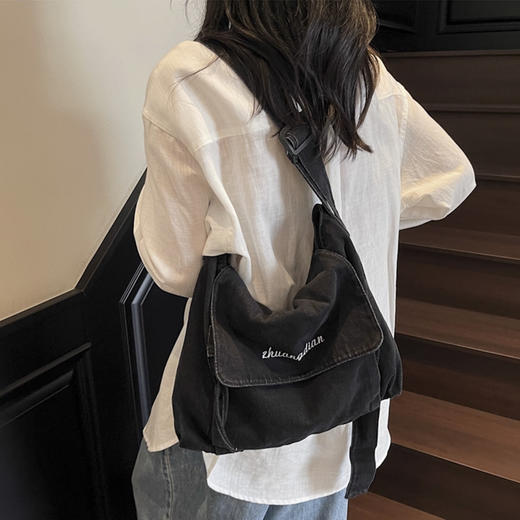 裁缝学苑AQ535水洗牛仔布包包纸样女装百搭斜挎包百搭通勤邮差包样板 商品图4