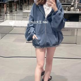 大王2025秋冬新款拉链衫！重磅水洗成衣染色做旧连帽拉链衫卫衣 高街奢潮外套夹克