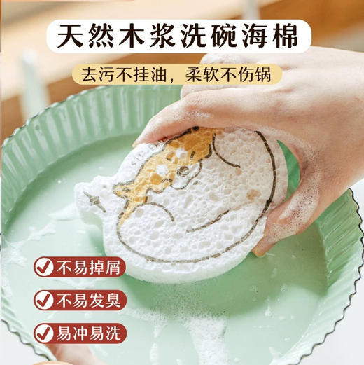 树可橘猫木浆棉洗碗棉 商品图2