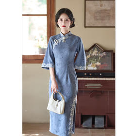 GX麂皮绒倒大袖旗袍2025秋冬新款时尚改良新中式年轻女士日常旗袍裙