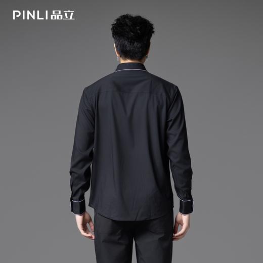 PINLI品立春季新款男士商务休闲长袖衬衫明线简约百搭衬衣潮GD253113064 商品图2