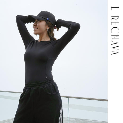 L RECNAVA 圆领高弹运动休闲长袖上衣 插肩袖打底衫 商品图5