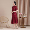 HYX新款高级感女旗袍连衣裙婚礼国潮婚宴装气质短袖大摆 商品缩略图2