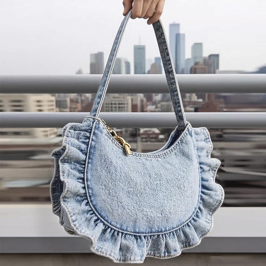 裁缝学苑AQ533韩系牛仔花边褶皱包纸样女装单肩腋下包通勤手提样板 商品图1