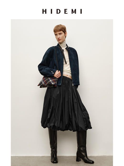 HIDEMI 复古色织格纹羊毛双层极简方形设计感托特单肩包小背包 商品图5