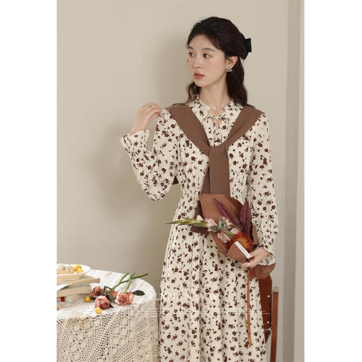 【6折秒杀】鹿向南「棕影雅韵」棕色外搭高端披肩2025春季新款时尚百搭披肩女LXN31303PJ 商品图0