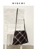 HIDEMI 复古色织格纹羊毛双层极简方形设计感托特单肩包小背包 商品缩略图4