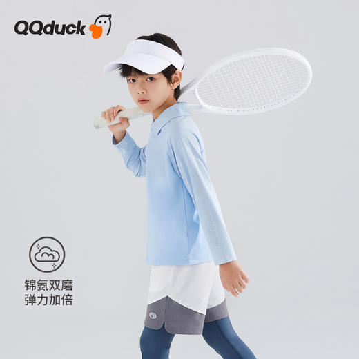 【120-165】【可可鸭】男童简约插袖运动POLO衫长袖T恤 商品图5