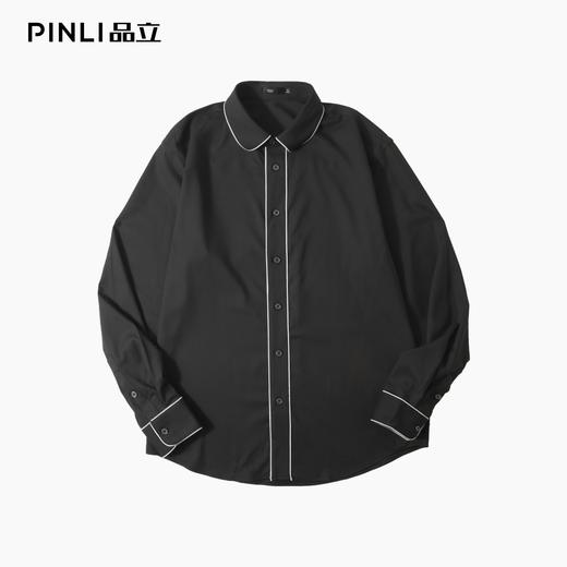 PINLI品立春季新款男士商务休闲长袖衬衫明线简约百搭衬衣潮GD253113064 商品图4