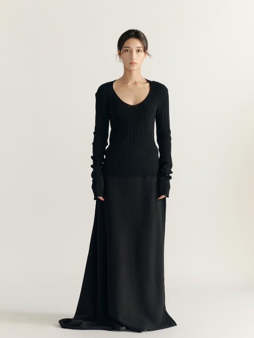 DONSEE10｜DS10AW2519-A 墨影黑 牦牛绒针织打底 商品图1