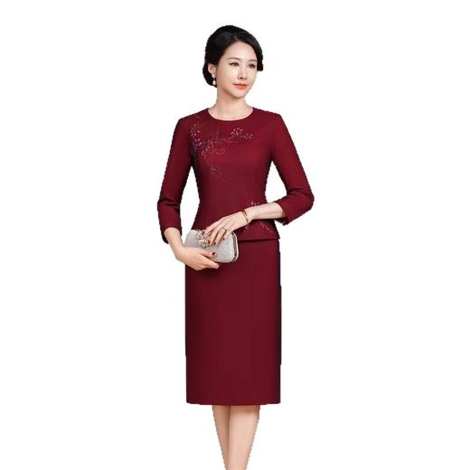 HYX圆领上衣短裙旗袍套装两件套改良版时尚敬酒服日常穿 商品图4