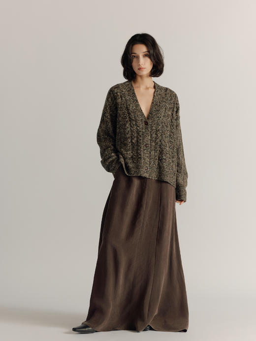 DONSEE10｜DS10AW2544-D 肌理棕 铜氨质感半裙 商品图1