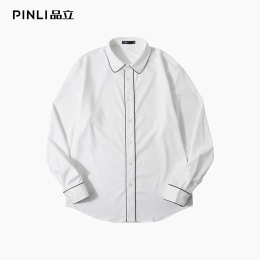 PINLI品立春季新款男士商务休闲长袖衬衫明线简约百搭衬衣潮GD253113064 商品图5
