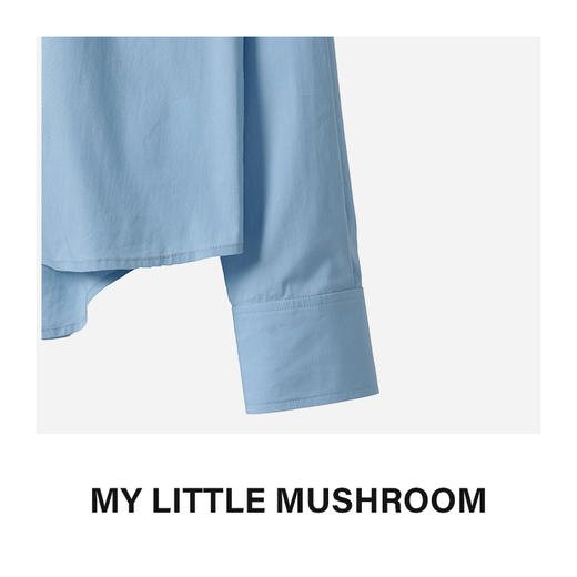 金蘑菇菇 100棉宽松百搭透气翻领长袖法式衬衫女 商品图3