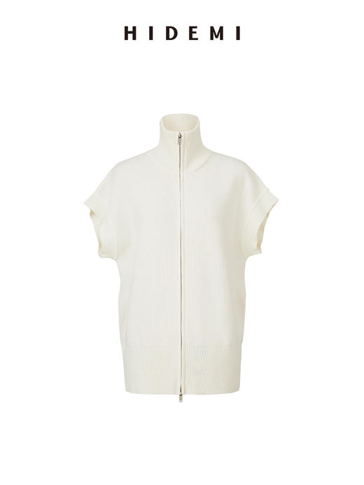 HIDEMI 美利奴羊毛拉链廓形针织马甲 商品图2