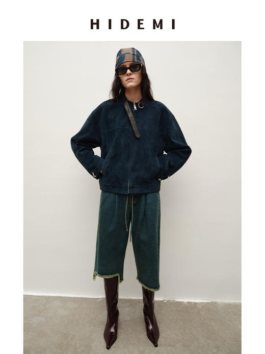 HIDEMI 进口做旧牛漆皮尖头设计感小猫跟长靴手工宽筒骑士靴 商品图7