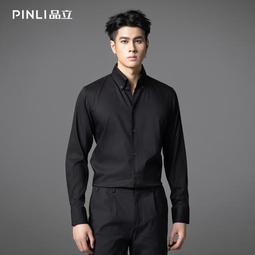 PINLI品立2025秋季新款商务休闲衬衣男士纽扣尖领内搭长袖衬衫潮GD253113032 商品图2
