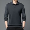 【男士polo衫长袖】高端商务休闲男装假两件翻领条纹T恤上衣 商品缩略图5