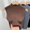 X5Q2607-WJX针织背心女2025新女装气质高领坑条针织打底衫无袖内搭收腰上衣 商品缩略图2