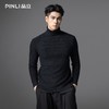PINLI品立2025秋季新款男士修身高领提花格子打底毛衣套头针织衫GD253110077 商品缩略图0