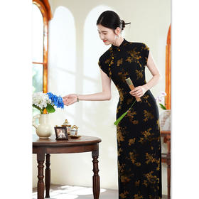 GX复古民国长款连袖旗袍2025初秋新款改良新中式修身显瘦旗袍