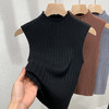 X5Q2607-WJX针织背心女2025新女装气质高领坑条针织打底衫无袖内搭收腰上衣 商品缩略图1