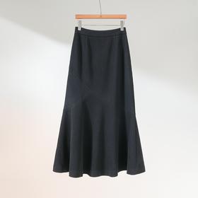 西子/美人鱼醋酸羊毛鱼尾优雅显瘦黑色半身裙/BQBH900