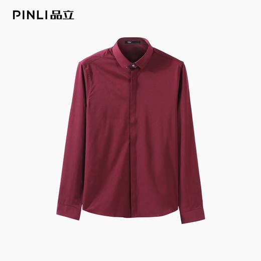 PINLI品立2025秋季新品商务休闲修身衬衫纯色长袖打底衬衣男上衣B253113093 商品图7