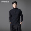 PINLI品立2025秋季新款男士拉链门襟高领条纹提花打底针织衫毛衣GD253110078 商品缩略图0