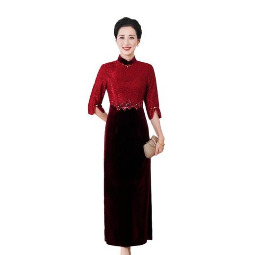 HYX秋装新款高级感旗袍连衣裙婚礼国潮婚宴装气质 商品图4