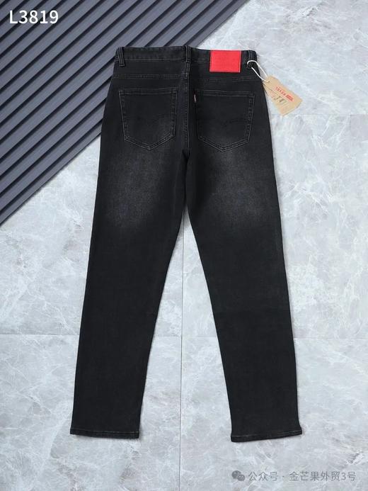 经典流传！休闲百搭！】秋冬季新款501红皮标牛仔裤！纯原黑色微磨白样式，上身复古又时尚！ 商品图1