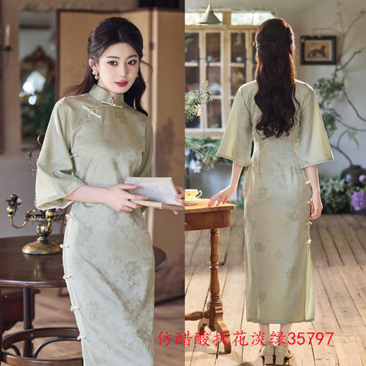 GX秋季复古国风文艺范气质改良旗袍新中式古法全开襟旗袍 商品图1