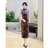 GX复古国风改良新中式长款港风旗袍2025初秋款修身显瘦丝绒无袖旗袍 商品缩略图3
